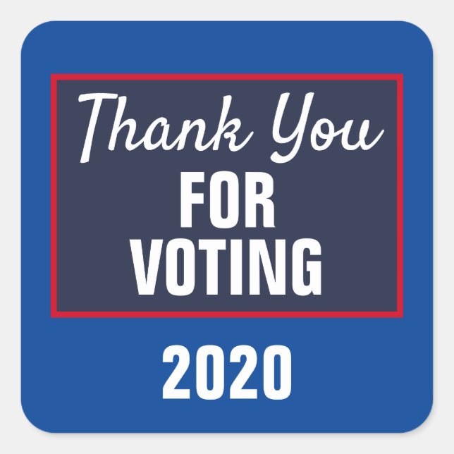 Sticker Carré Merci pour l'élection de 2020 (Devant)