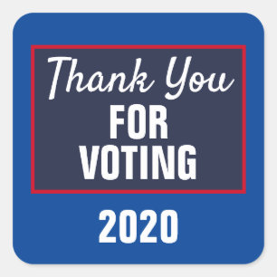 Sticker Carré Merci pour l'élection de 2020