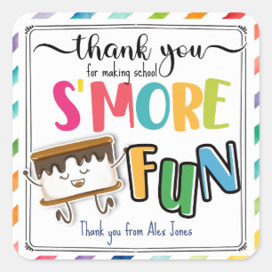 Sticker Carré Merci pour rendre l'école plus amusante faveur