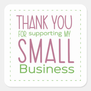 Sticker Carré Merci pour soutenir ma petite entreprise