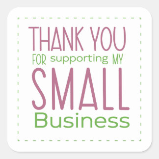 Sticker Carré Merci pour soutenir ma petite entreprise