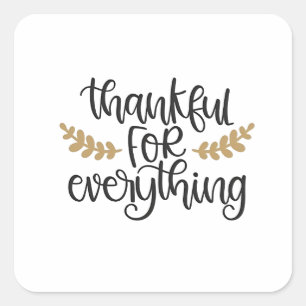 Sticker Carré Merci pour tout Thanksgiving drôle