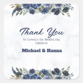 Sticker Carré Merci pour venir au jour du mariage