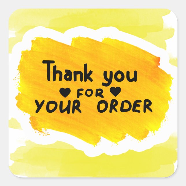 Sticker Carré Merci pour votre commande (Devant)