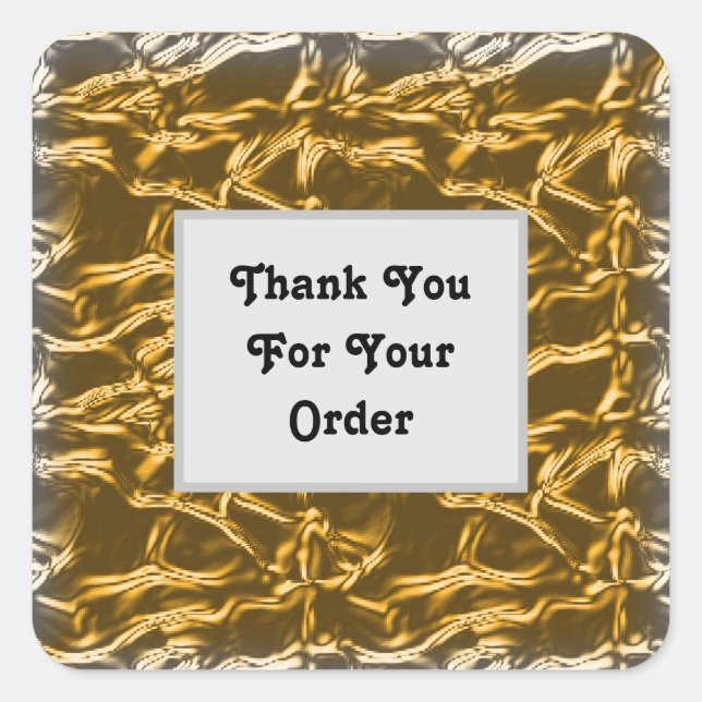 Sticker Carré Merci pour votre commande Gold Silver Elegant (Devant)
