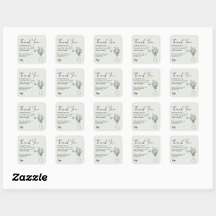 Sticker Carré Merci pour votre petit Carte de visite d'achat  