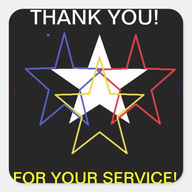 Sticker Carré Merci...Pour votre service (Devant)