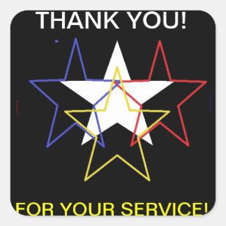 Sticker Carré Merci...Pour votre service