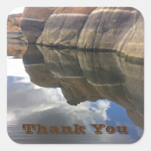 Sticker Carré Merci Réflexion sur l'eau Photo Arizona Paysage