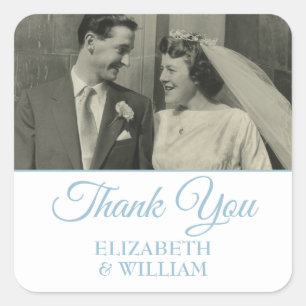 Sticker Carré Merci Script Mariage Anniversaire Photo