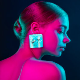 Sticker Carré Merci Shopping Déchets Diamant Clou Bleu