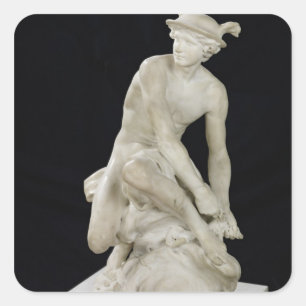 Sticker Carré Mercure Attachant ses sandales ailées, 1744