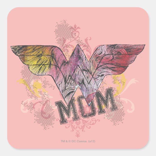 Sticker Carré Merde Maman Médias Mixtes (Devant)