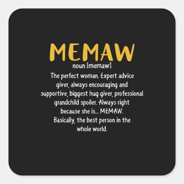 Sticker Carré Mère Art Memaw Définition (Devant)