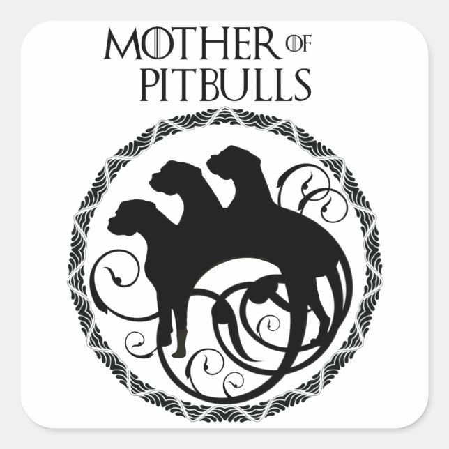 Sticker Carré Mère des Pitbulls (Devant)