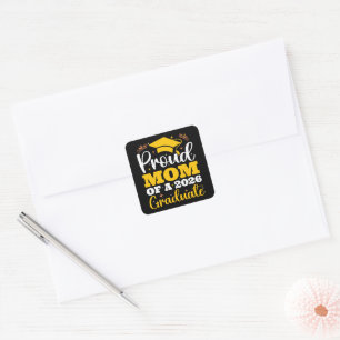 Sticker Carré Mère fière d'une remise de diplômes personnalisée