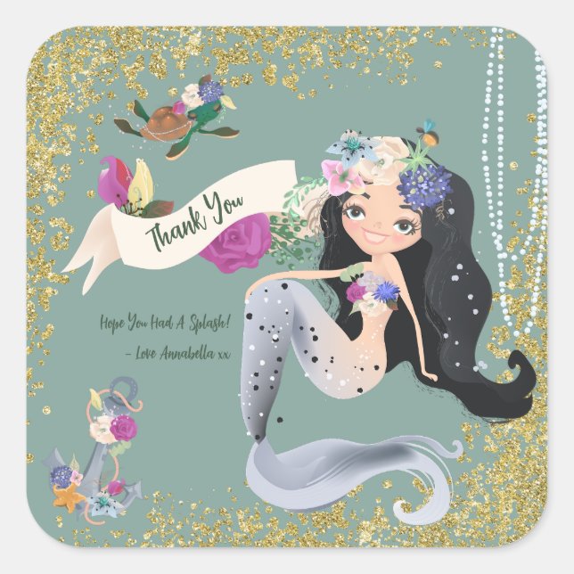 Sticker Carré Mermaids modifiable (Devant)
