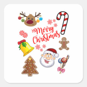 Sticker Carré Merry Christmas