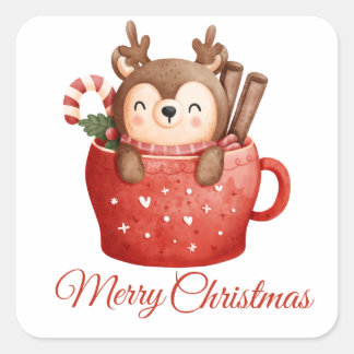 Sticker Carré MERRY CHRISTMAS
