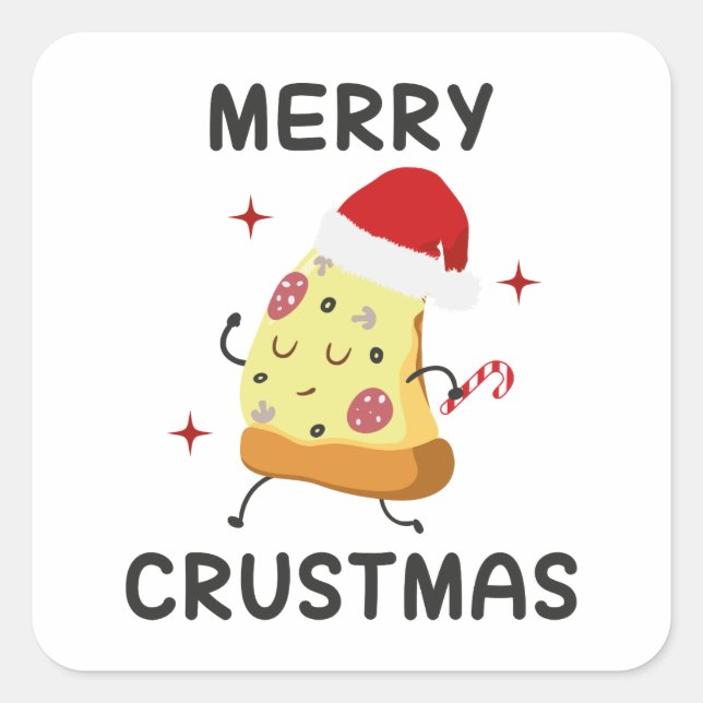 Sticker Carré Merry Crustmas (Devant)