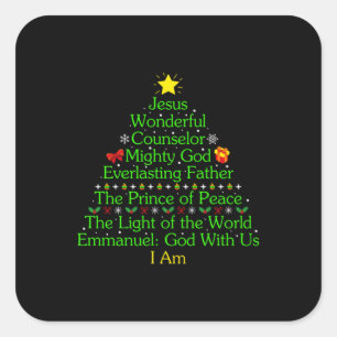 Sticker Carré Merry Xmas Jesus Wonderful