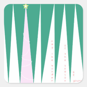 Sticker Carré Merveilleuse de la saison Arbre de Noël