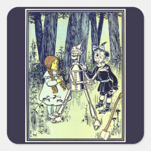 Sticker Carré Merveilleux Magicien d'Oz, Dorothy rencontre l'Hom