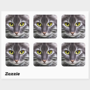 Sticker Carré Merveilleux portrait de chat
