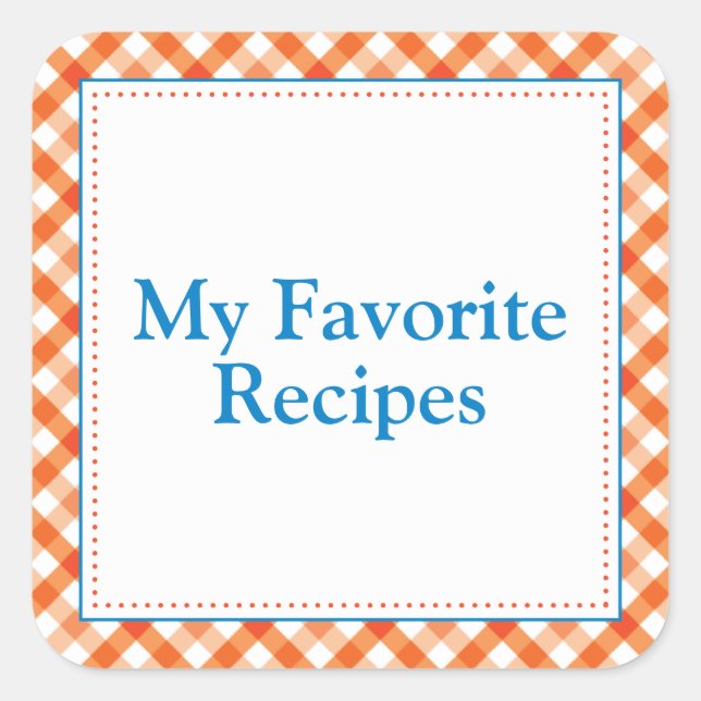 Sticker Carré Mes recettes favorites (Devant)