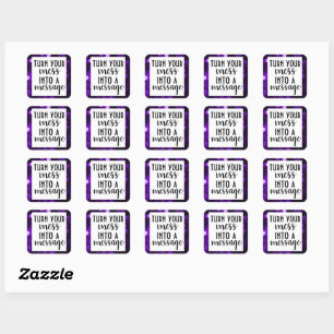 Sticker Carré Message inspirant ; Purple Bokeh