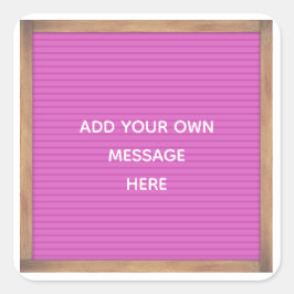Sticker Carré Message personnalisé de marque de panneau de lettr