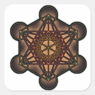 Sticker Carré Métatron's Cube - Symbole de géométrie sacrée