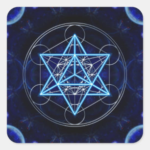 Sticker Carré Metatrons Würfel - Merkaba - Stern Tetraeder