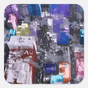 Sticker Carré Metropolis VIIII