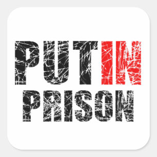 Sticker Carré Mettre Poutine en prison
