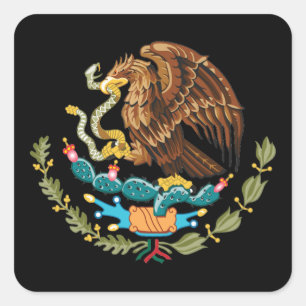 Sticker Carré Mexique & armoiries / drapeau de l'aigle mexicain