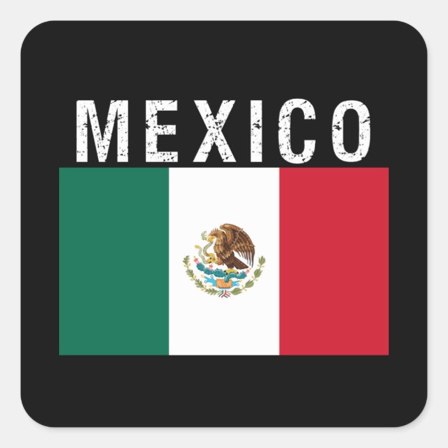 Sticker Carré Mexique, drapeau du Mexique (Devant)