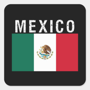 Sticker Carré Mexique, drapeau du Mexique