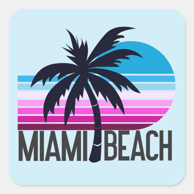 Sticker Carré Miami Beach (Devant)