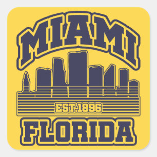 Sticker Carré Miami, Floride