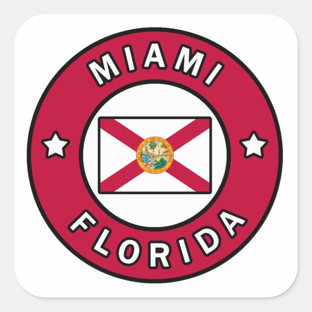 Sticker Carré Miami Floride (Devant)