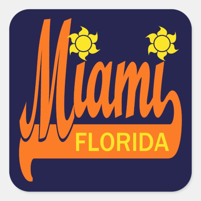 Sticker Carré Miami, Floride (Devant)