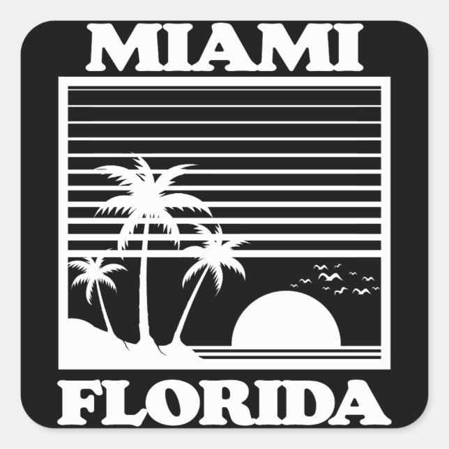 Sticker Carré Miami, Floride (Devant)