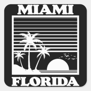 Sticker Carré Miami, Floride