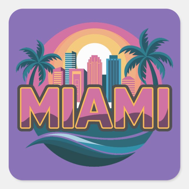 Sticker Carré Miami Floride États-Unis (Devant)