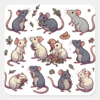 Sticker Carré Mice