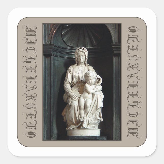 Sticker Carré Michel-Ange 1504 Vierge de Bruges Noël (Devant)