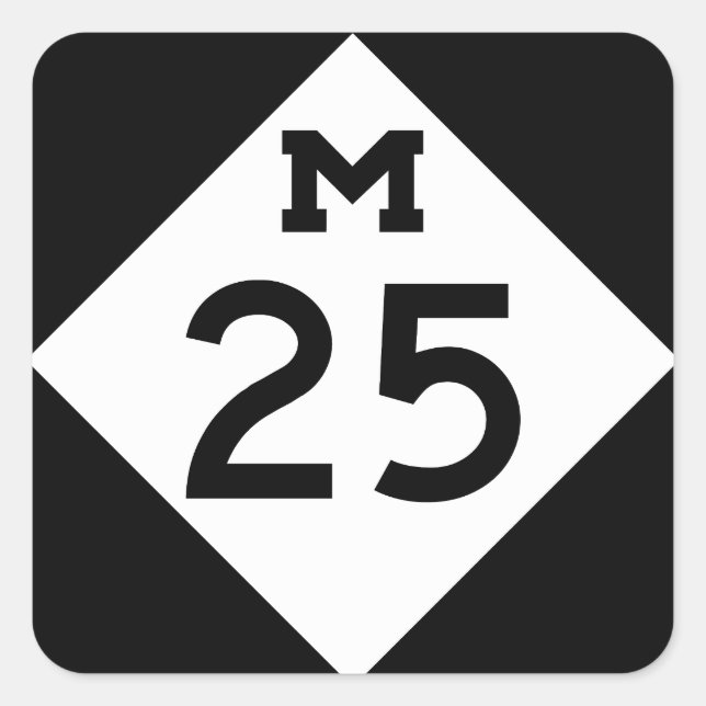 Sticker Carré Michigan M-25 (Devant)