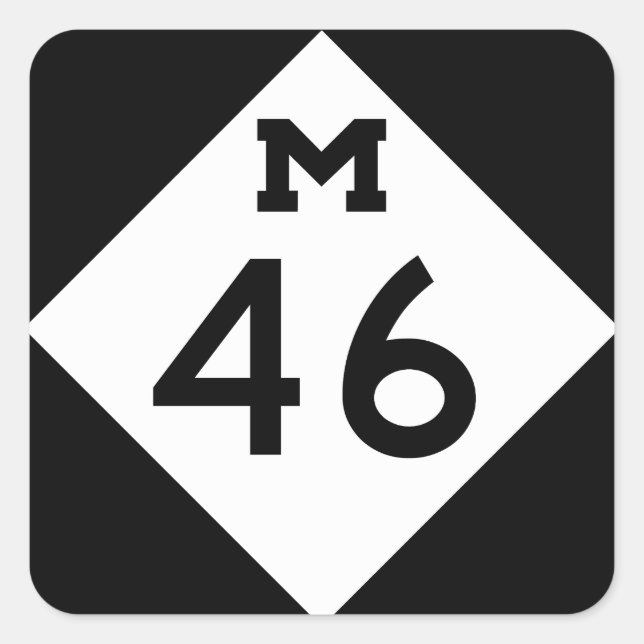 Sticker Carré Michigan M-46 (Devant)