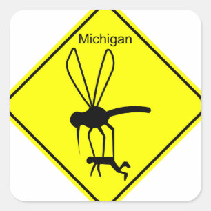 Sticker Carré Michigan State Bird the Mosquito